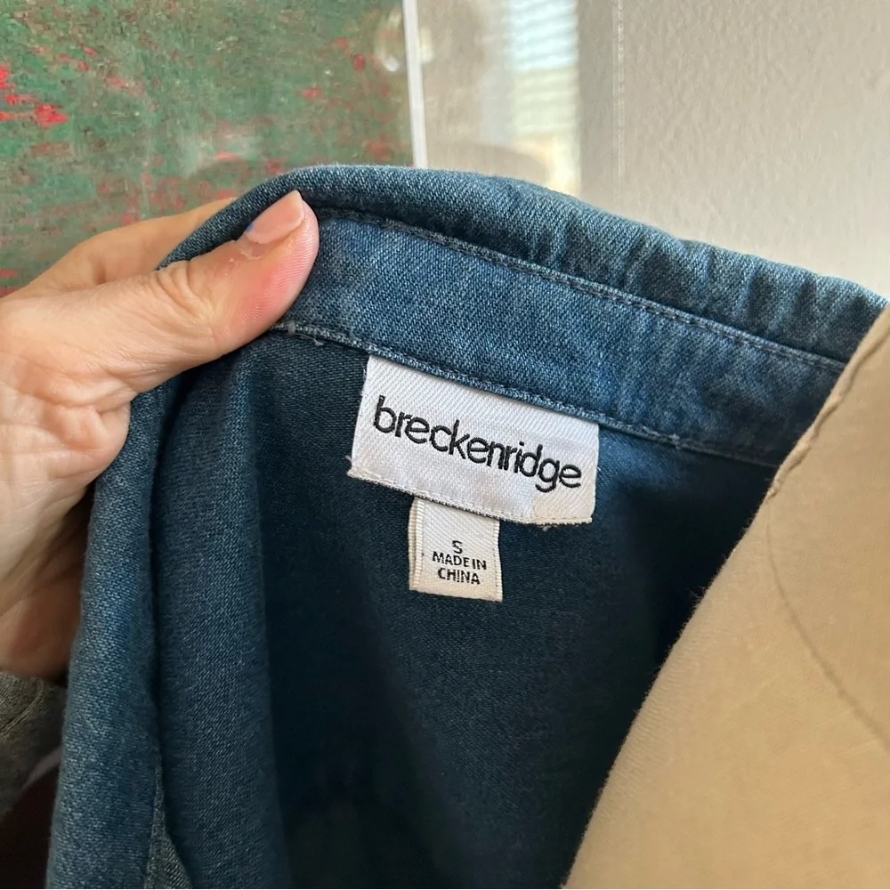 Vintage Breckenridge Embroidered Denim Shirt M/L Americana Western Y2K - Picture 9 of 10